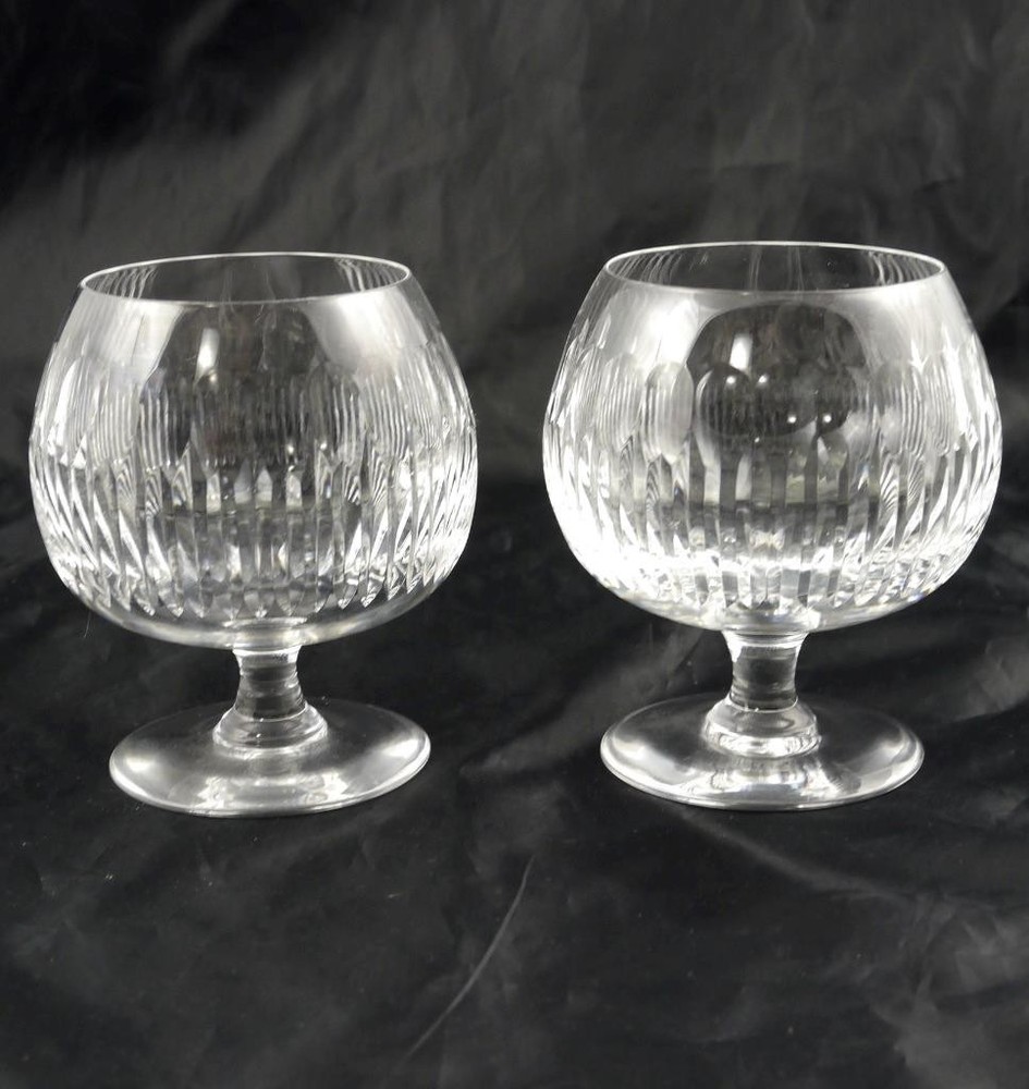 2 Atlantis Algarve Cut Crystal Brandy Snifters 4-3/4″ Multiple Pairs Available
