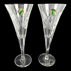 Set 2 Waterford Crystal Millenium Collection Peace Toasting Flutes Angel in Box