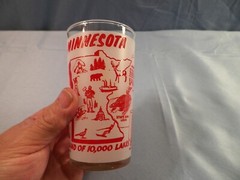 Federal Minnesota State Souvenir Frosted Glass Tumbler INV2
