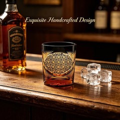 Whisky Glass Tumbler Edo Kiriko Japanese Style Warerford Hand Cut Clear 9oz