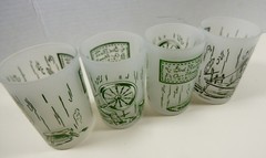 VTG Set of 4 Royal China Colonial Homestead Juice 6 oz Frosted Glass