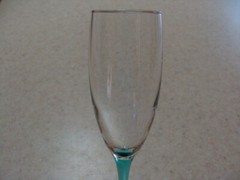 Cristal D’Arques Turquoise Pattern 3 Champagne Flutes Clear Cup Turquoise Stem
