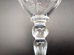 SET OF 2 WEBB CORBETT Floral INTAGLIO Crystal Stemmed Water Goblets Signed