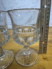 Two Vintage Kings Crown Thumbprint Goblets. 5.5”