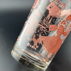 Vintage Wizard of Oz Dorothy Glass Tumbler Pink Print © Swift & Co Swift Promo