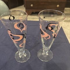 Set Of 2 Libbey Seville Mid Century Modern Glasses atomic Design