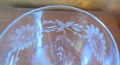 Tiffin #14170-1 Floral Cut 6 7/8” Clear Water Goblet(s)