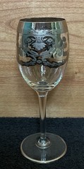 VTG J Preziosi Lavorato Crystal Wine Glass Silver Accents Hand Blown 6oz EXC