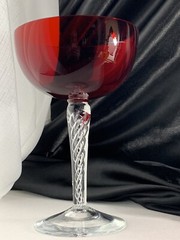 Crystal Air Twist Stemware Red Large Martini Glass Goblet Accent Home Decor