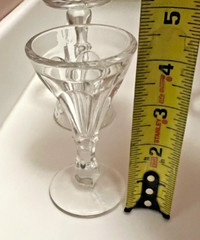 Atq Cordial Glasses 3 Flint Deceptive Clear Pressed Georgian Style UV Glow