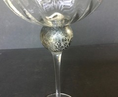 UNION STREET GLASS MANHATTAN Black Bordeaux Wine Glass Goblet ‘Signed