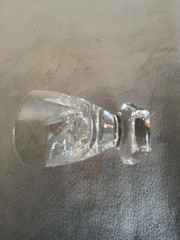 Set of 2 Vintage Brilliant Cut Crystal One Ounce 2 1/2 Inch Footed Shot Glasses