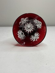 Waterford Snow Crystal Red Fluted Champagne Glass