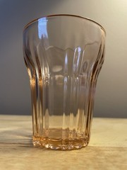 Set of 4 Vintage Anchor Hocking Depression Glass pink cordial/juice glasses