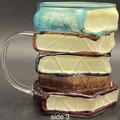 3Dimensional Hand Painted & Stained Glass 12oz Book Stack Mug/Cup China 4.25″t