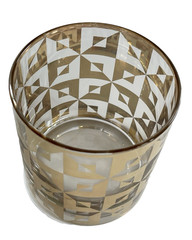 Set of 4 Rosanna Art Deco Double Old Fashioned Gilded Gold Glasses