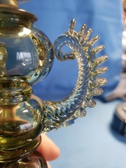 Antique VENETIAN GLASS GOBLET 12.25″ Large