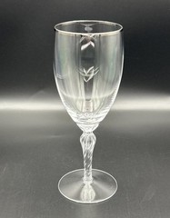Lenox Madison Platinum Trim Crystal 8” Ice Tea Goblet Water Glass Hand Blown