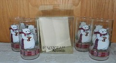 NIB 4 Pfaltzgraff SNOW BEAR 5.75″ Glasses 14 oz Drinking Glass Tumblers Libbey