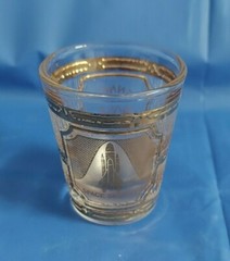 Vintage Culver 22k Gold Gilded Shot Glass Space Shuttle Kennedy Space Centrum