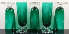 5) Seneca Green 10 Oz Slim Jim Set Vintage Highball Glasses Stemware MCM 903 Lot