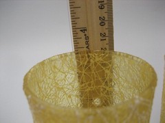Spaghetti String Juice Glasses Drizzle Rubber Yellow MCM Set of Two