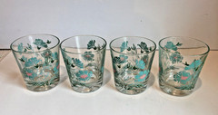 Set of 4 Vintage Taylor Smith Ever Yours Boutonniere Glasses Tumblers MCM 6 oz