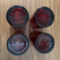 Vintage Arcoroc France Ruby Red Highball Tumblers 16 oz Glasses Set of 4