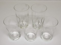 set of 6 Etched Drink Glasses Wheat Pattern Water Juice Tea