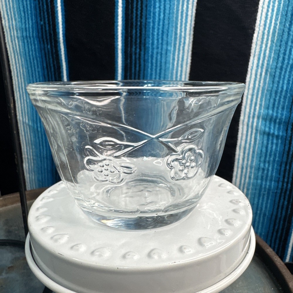 VTG Anchor Hocking Savannah Clear Glass Punch Cup With Plastic S Hook For Bowl.