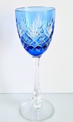 FABERGE CRYSTAL ODESSA LIGHT BLUE WINE HOCK GLASS, MARKED, DISCOUNT PRICE