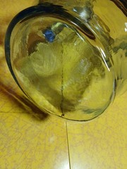 2 Libby Glass Water Pitchers Chateau Blue Sapphire Textured & Amber Optic Swirl