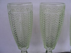 Shannon Twill Crystal Champagne Flute Goblet Emerald Beverage Glass Set of 4