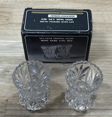 Vintage Hofbauer 24% Lead Crystal Glass Mini Vase Set – Made In Germany – Kmart