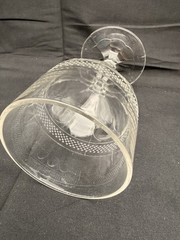 Antique EAPG Dewdrop Band Goblet Clear Pressed Glass c1880 Victorian