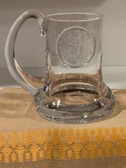 England Dartington Glass Signed Silver Jubilee ER Crown 1977