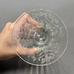 Morgantown Lace Bouquet Iced Tea Glass Water Goblet 5 1/2″ Set of 4 Etched