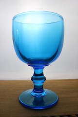 Imperial Glass Hoffman House Antique Blue 6 3/8 » Tall Water Goblet (s) MCM
