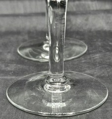 Set of 4 Optic Depression Glass Etched Water Goblets / Wine Glasses 6.75″H