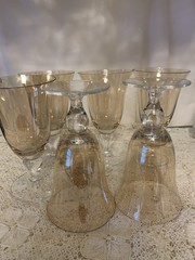 Artland Amber Iridescent Wine/Water Goblets 6 5/8” Glasses Set Of 6