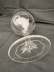 Antique EAPG Dewdrop Band Goblet Clear Pressed Glass c1880 Victorian