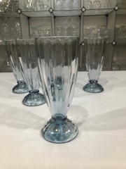 Optic Blue (5110) by Libbey – Five Rare Vintage Straight Soda Tumblers