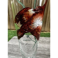 Ned Smith 8.25″ Pilsner Beer Glasses-Pitcher-Waterfowl-Painted Ducks- Set of 7