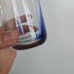 Libbey Glass Crisa Cobalt Blue Ribbon Swirl Tall Tumbler Rocks