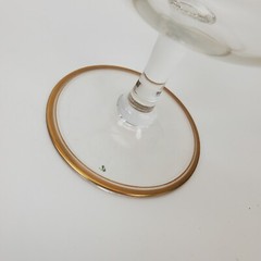 Set of 4 Italian Crystal w/Gold Encrusted Swag Rim Dessert Glasses 5.5″H X 4.5″W