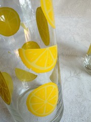 Set of 2 ~ Vintage Libbey LEMON SLICE 16 oz Tumblers ~ Summer Lemonade