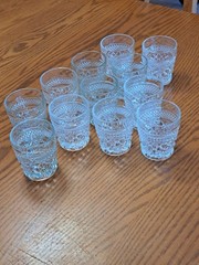 Anchor Hocking Wexford Old Fashioned Rock Glasses Diamond Glass VTG Set of 12