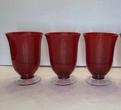 (3) Rare Lenox Holiday Gems Ruby Highball Glasses Handblown, Set Of 3, 16 Oz EUC