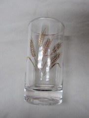 8 Vintage Golden Harvest Wheat 4 ounce Juice Glasses
