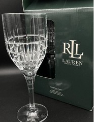 RALPH LAUREN FINE CRYSTAL GOBLETS ‘Cocktail Party’ Pattern ~ SET of FOUR ~ NIB
